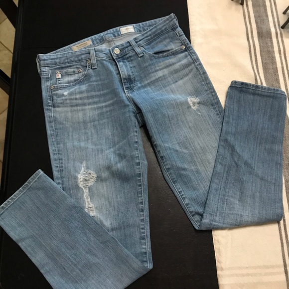 AG Adriano Goldschmied jeans 26r 26 distress STEVIE ANKLE slim straight - Picture 2 of 12